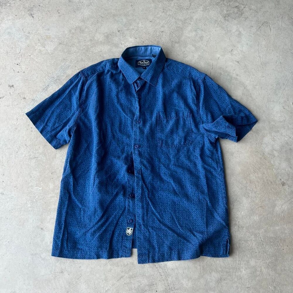 Nat Nast Silk Blend Geometric button down Mens size M